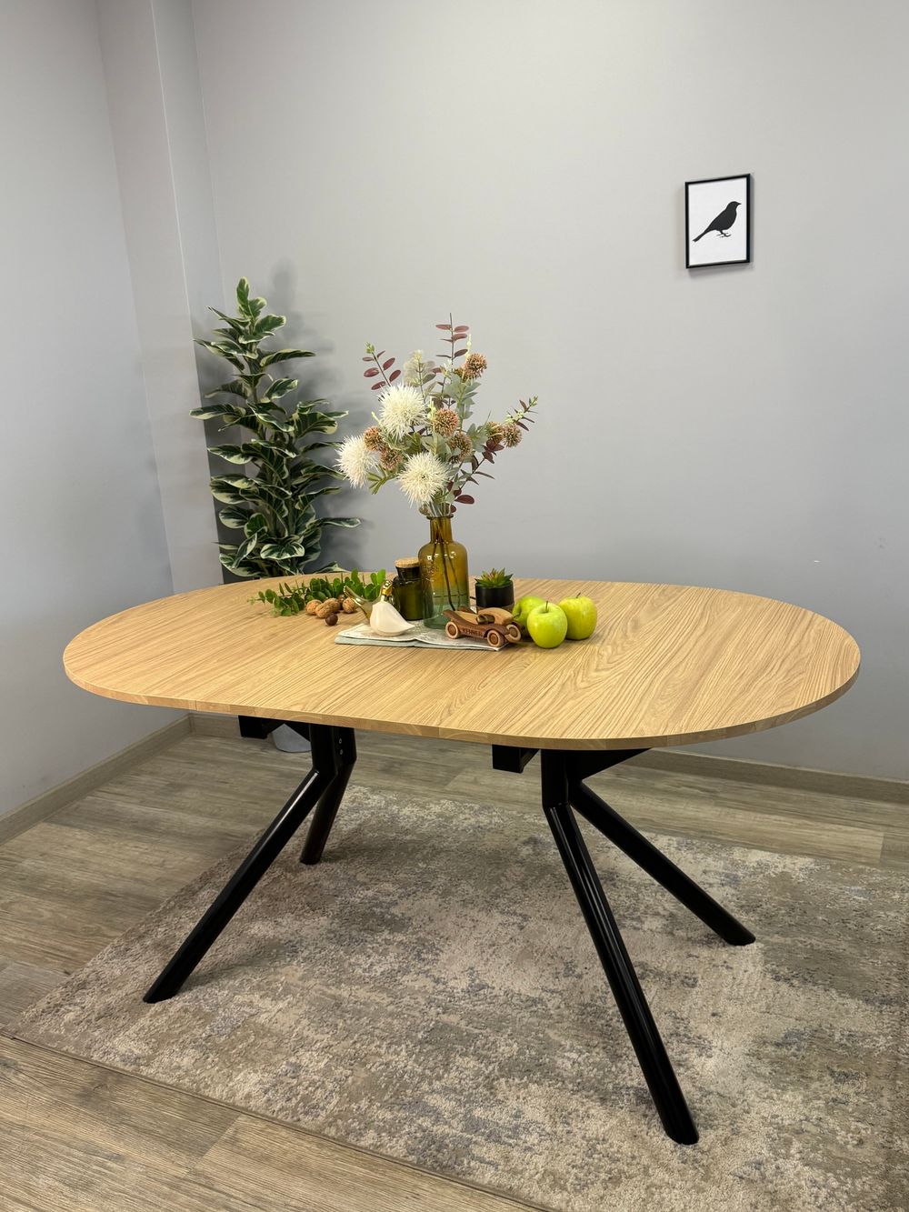 Стол KENNER DO1100 черный/дуб натуральный