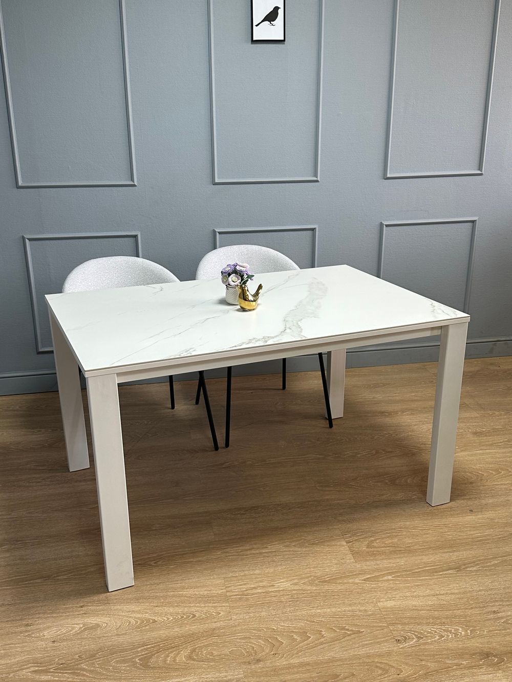 Стол KENNER BL1300 белый/керамика мрамор белый