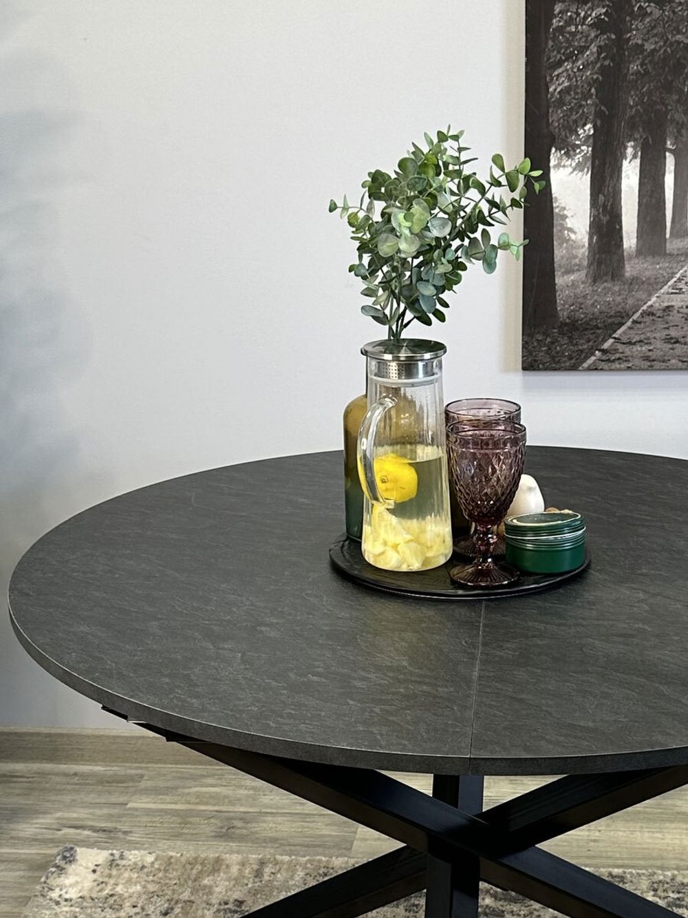 Стол KENNER DR1100 черный/сланец черный