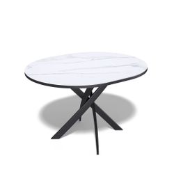 Стол KENNER R1000s черный/керамика мрамор белый