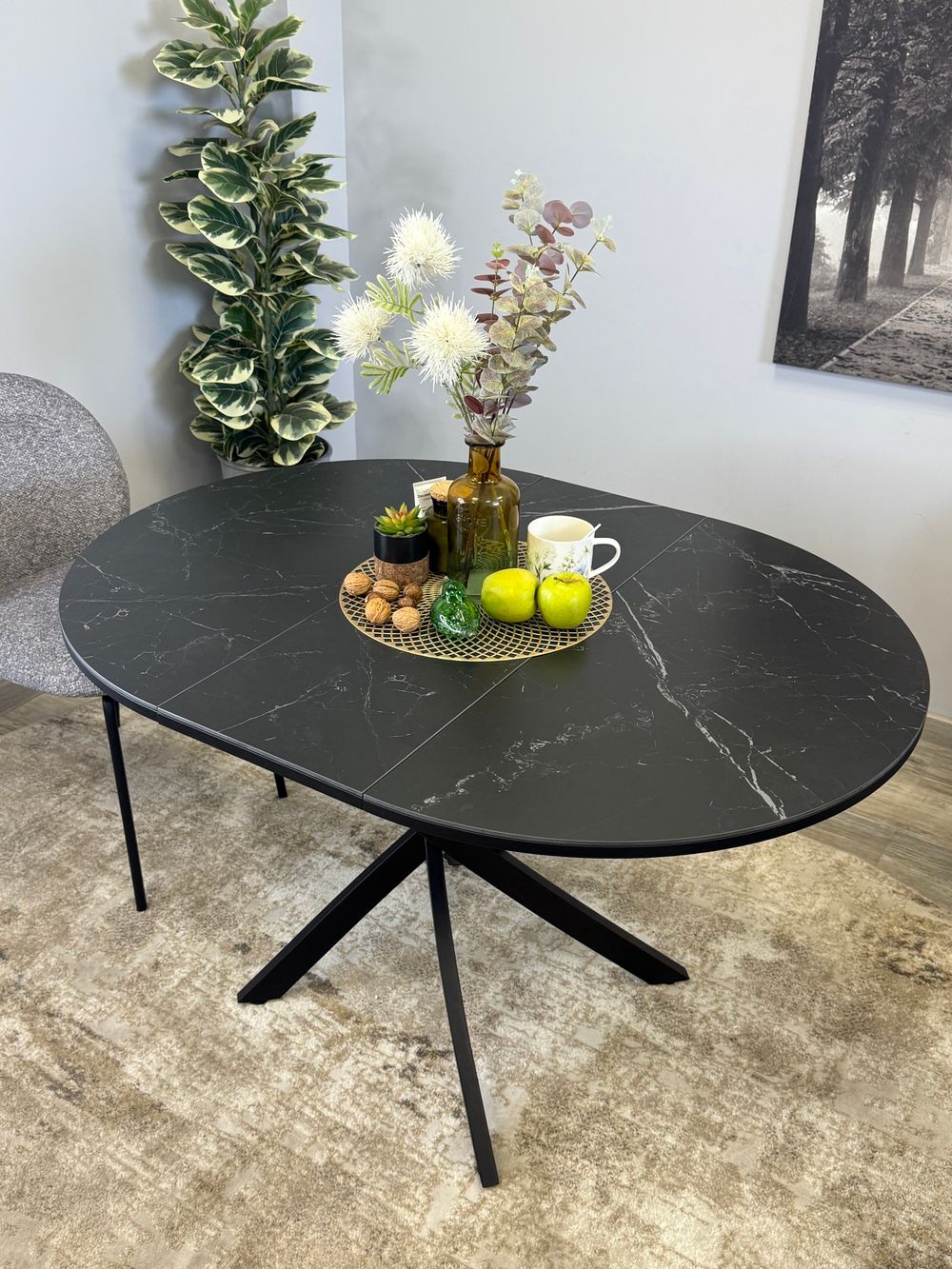 Стол KENNER R900 черный/керамика черная