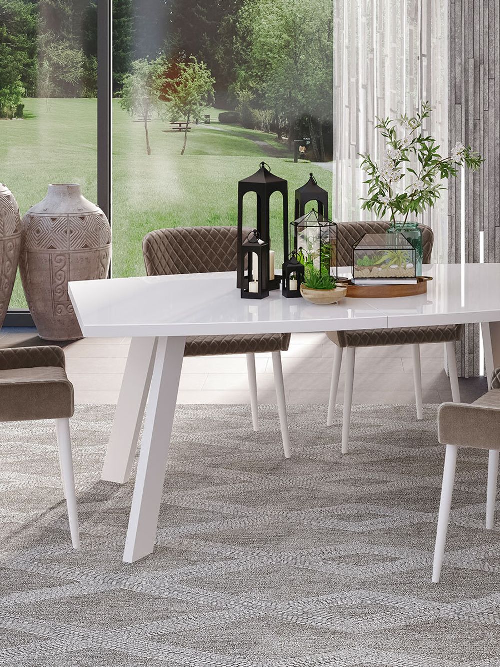 Стол KENNER SL1600 белый/стекло белое глянец