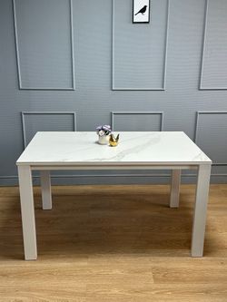 Стол KENNER BL1300 белый/керамика мрамор белый