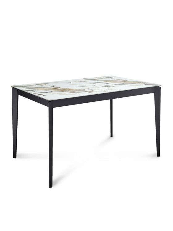 Стол KENNER KR1200 черный/керамика мрамор золотой глянец