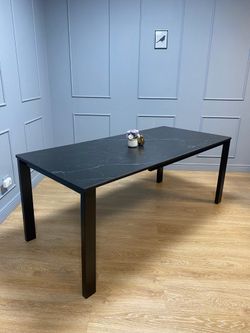 Стол KENNER BL1300 черный/керамика мрамор черный