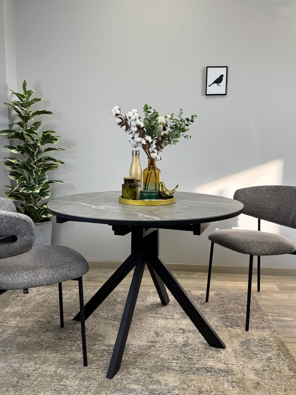 Стол KENNER AR1000 черный/керамика серая