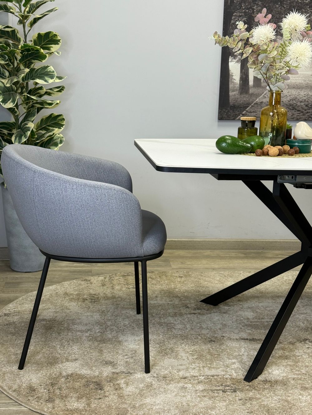 Стол Kenner BR1300, черный/керамика GLORIA WHITE