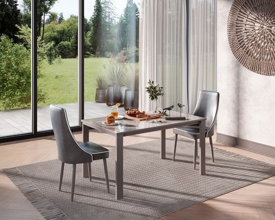 Стол KENNER LL1200 серый/стекло серое глянец