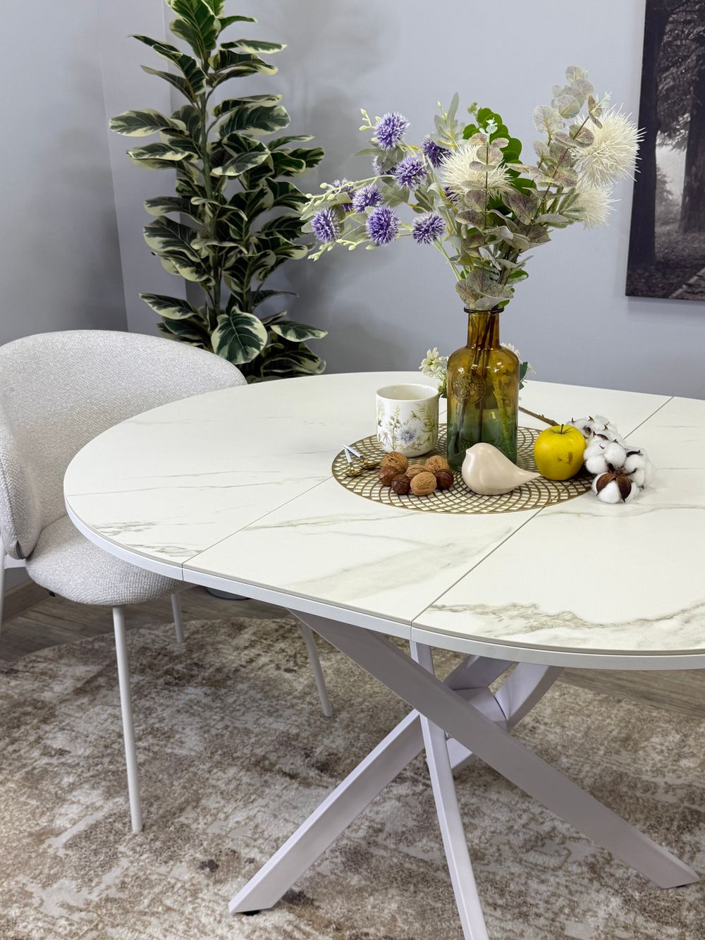 Стол KENNER R900 белый/керамика белая