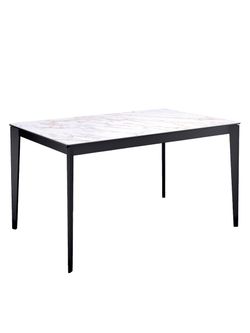 Стол KENNER KR1400 черный/керамика мрамор белый глянец
