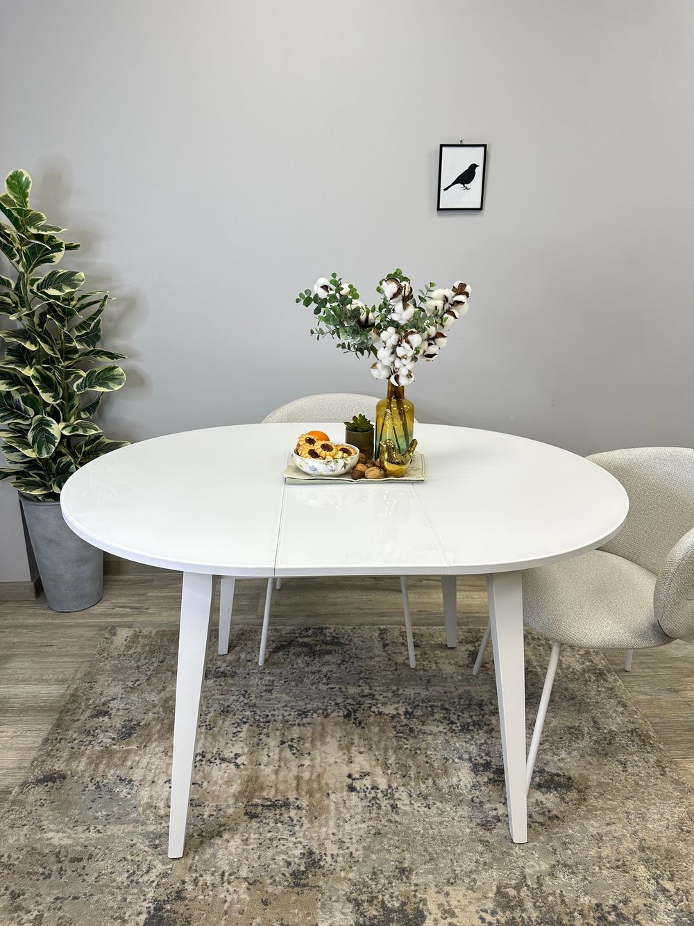 Стол KENNER 1000 М белый/стекло белое глянец