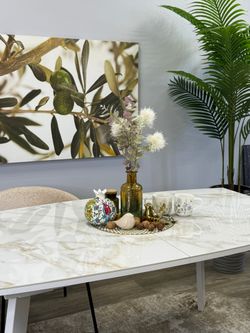 Стол KENNER SL1600 белый/керамика белая глянец