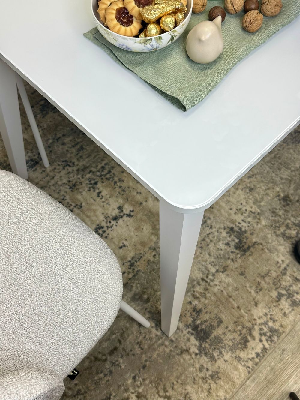 Стол KENNER 900 М белый/стекло белое глянец