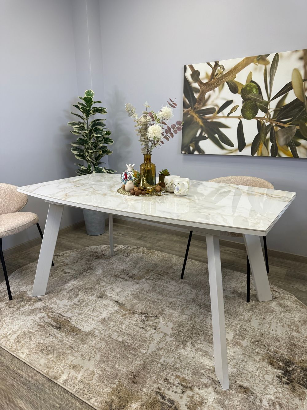 Стол KENNER SL1600 белый/керамика белая глянец