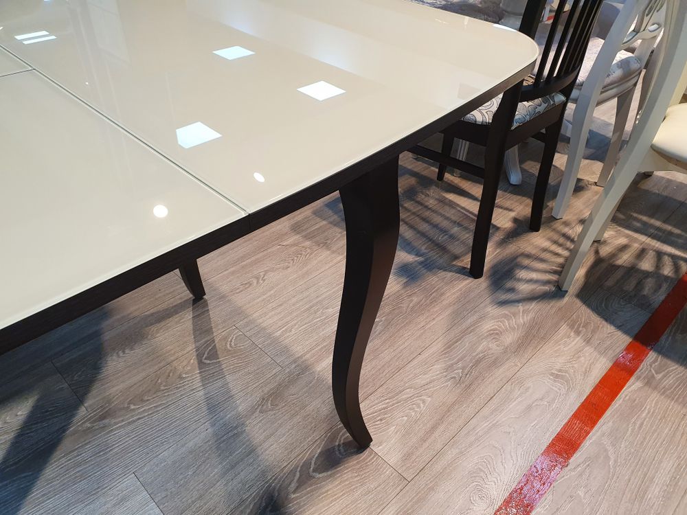 Стол KENNER 1200С  венге/стекло белое сатин