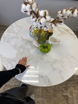 Стол Kenner LD900, белый/керамика мрамор белый глянец