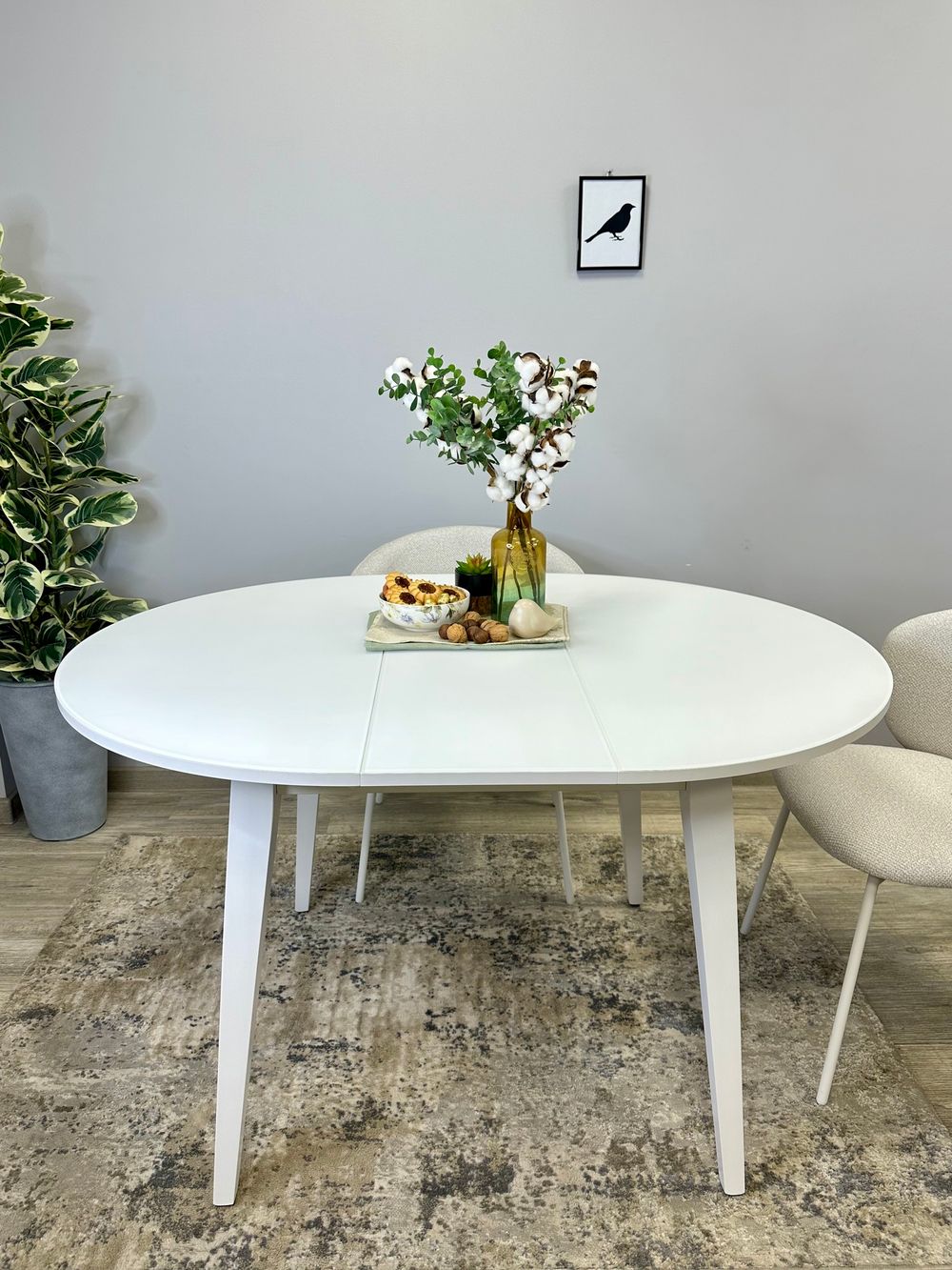 Стол KENNER 1000 М белый/стекло белое сатин