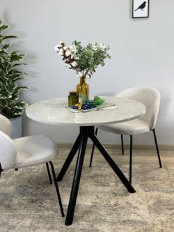 Стол KENNER RR900 черный/мрамор светло-серый