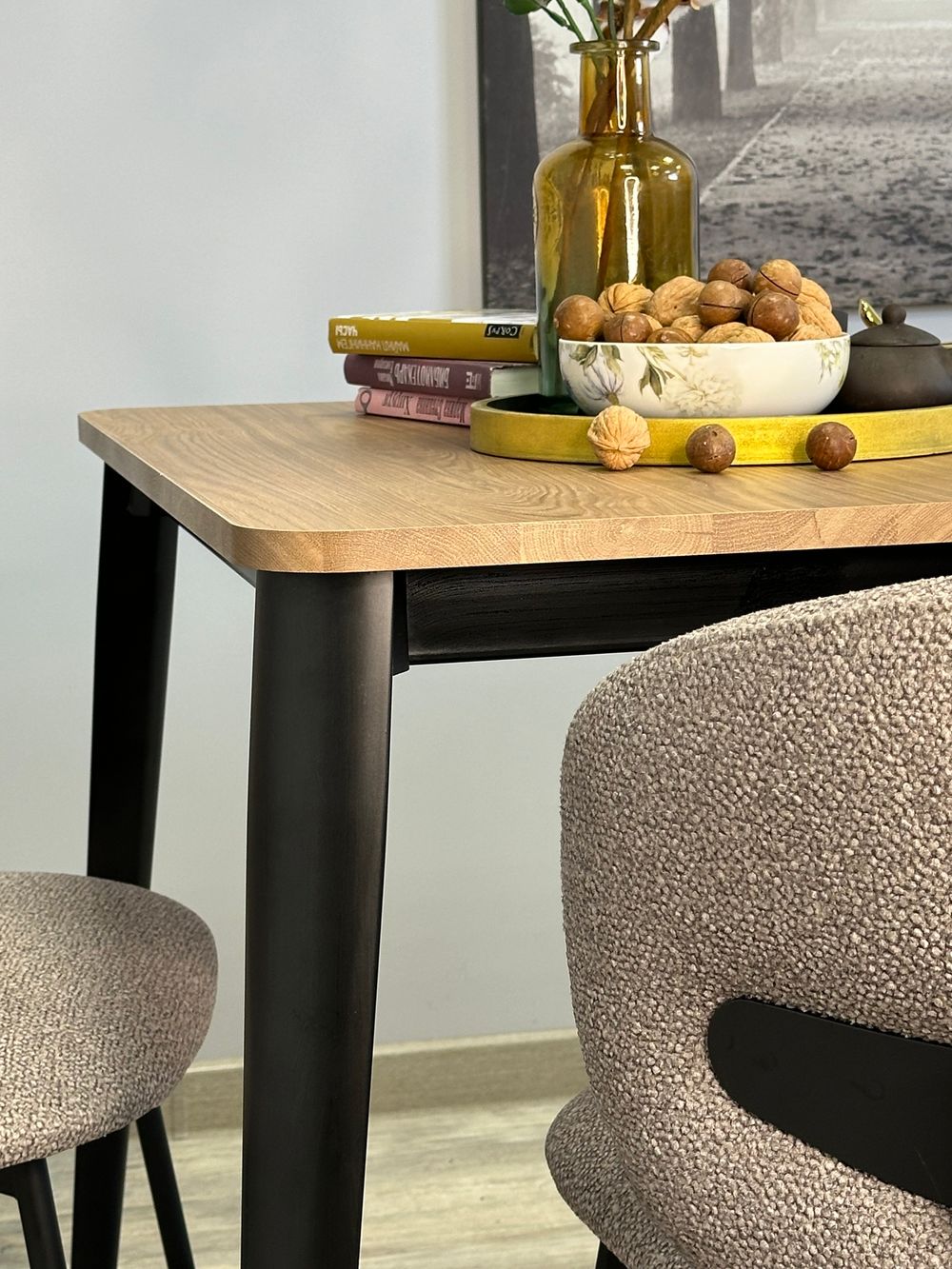 Стол KENNER KS1200 черный/дуб коричневый