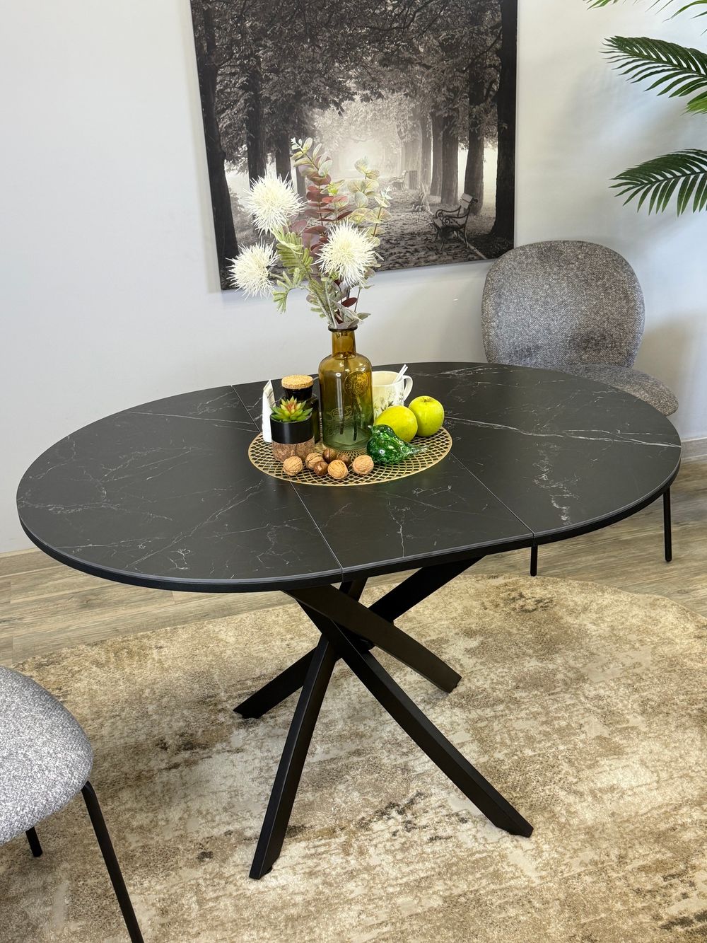 Стол KENNER R900 черный/керамика черная