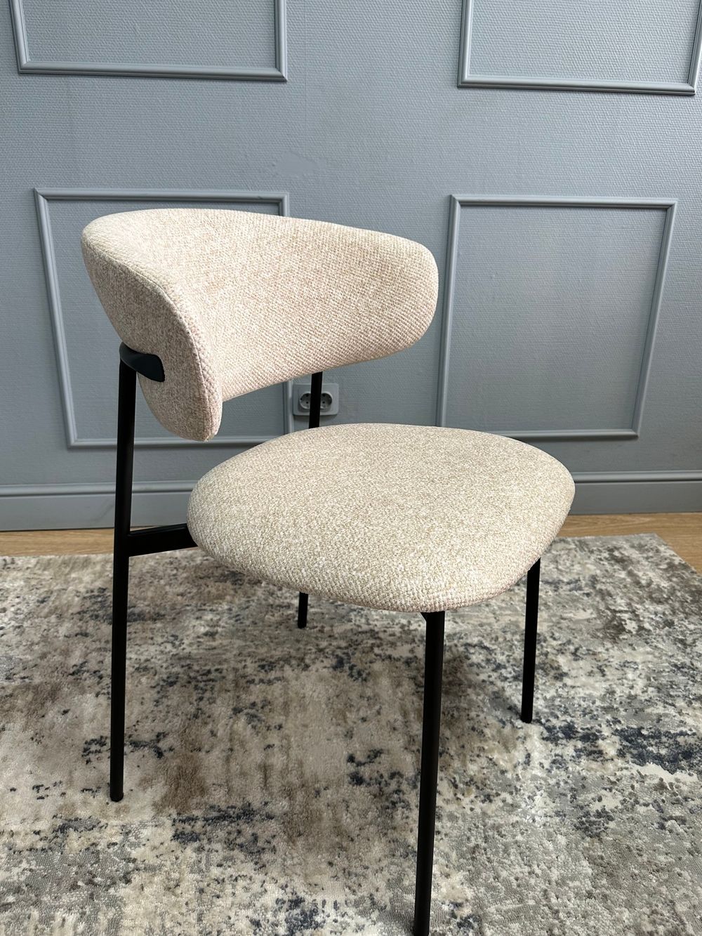 Комплект стульев 2шт KENNER 309SD черный/микробукле бежевый