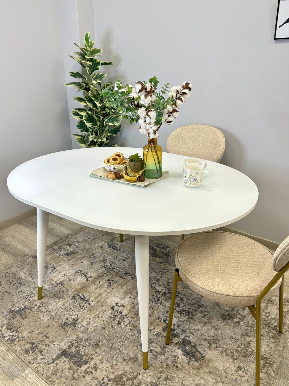 Стол KENNER 1000K белый/стекло белое глянец