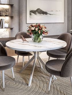 Стол KENNER DO1100 белый/керамика мрамор белый