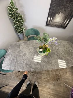 Стол KENNER DF2000 черный/керамика белая глянец