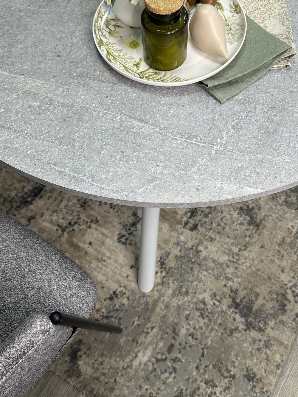 Стол KENNER AR1000 белый/мрамор светло-серый