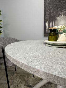 Стол KENNER AR1000 белый/мрамор светло-серый