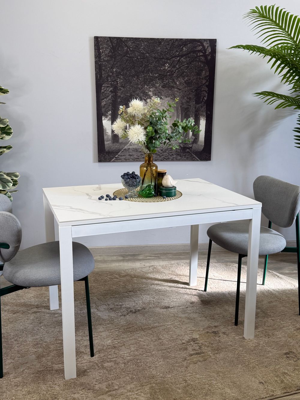 Стол KENNER LK1000 белый/керамика GLORIA WHITE