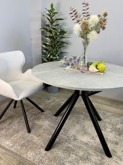 Стол KENNER AR1000 черный/мрамор светло-серый