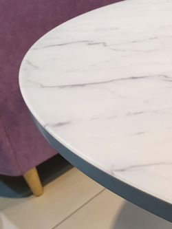 Стол KENNER B1300 белый/стекло камень белый сатин