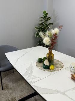 Стол KENNER BR1200 черный/керамика белая