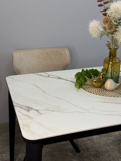 Стол KENNER KS1200 черный/керамика мрамор золотой