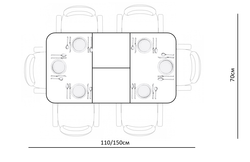 Стол KENNER K1100 белый/стекло белое