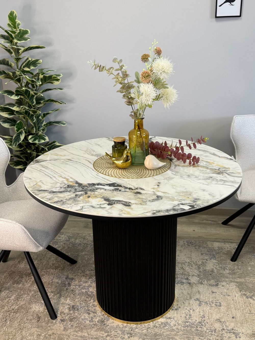 Стол KENNER LD1000 черный/керамика гранит арктический глянец