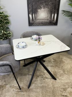 Стол Kenner BK1000, черный/керамика GLORIA WHITE