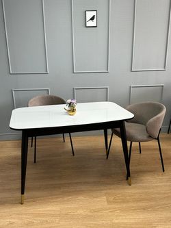 Стол KENNER 1200K венге/стекло белое глянец