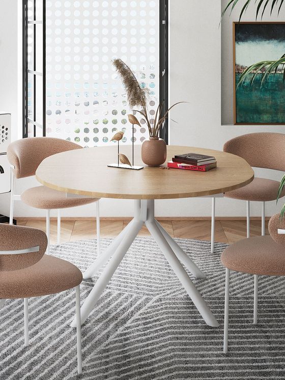 Стол Kenner DO1100, белый/дуб натуральный