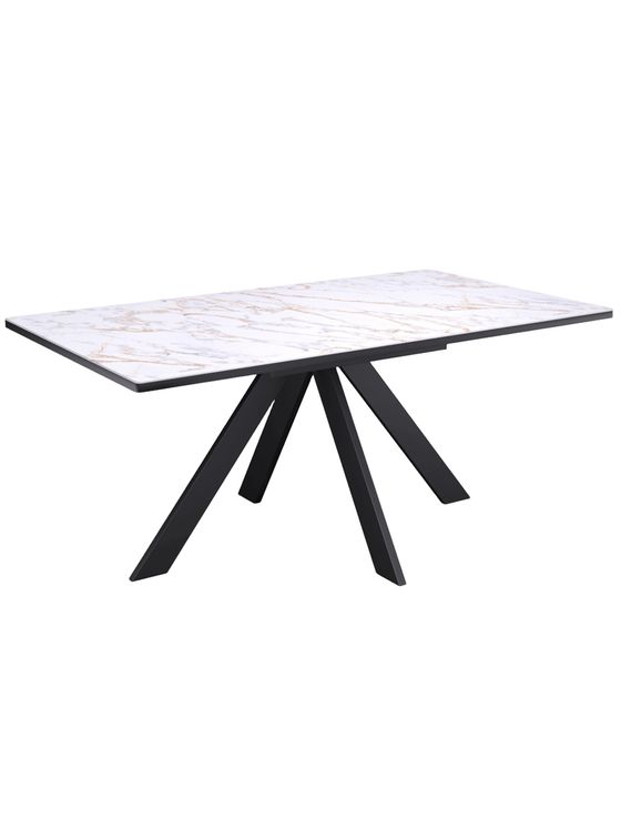Стол DL1600 черный/керамика белая глянец