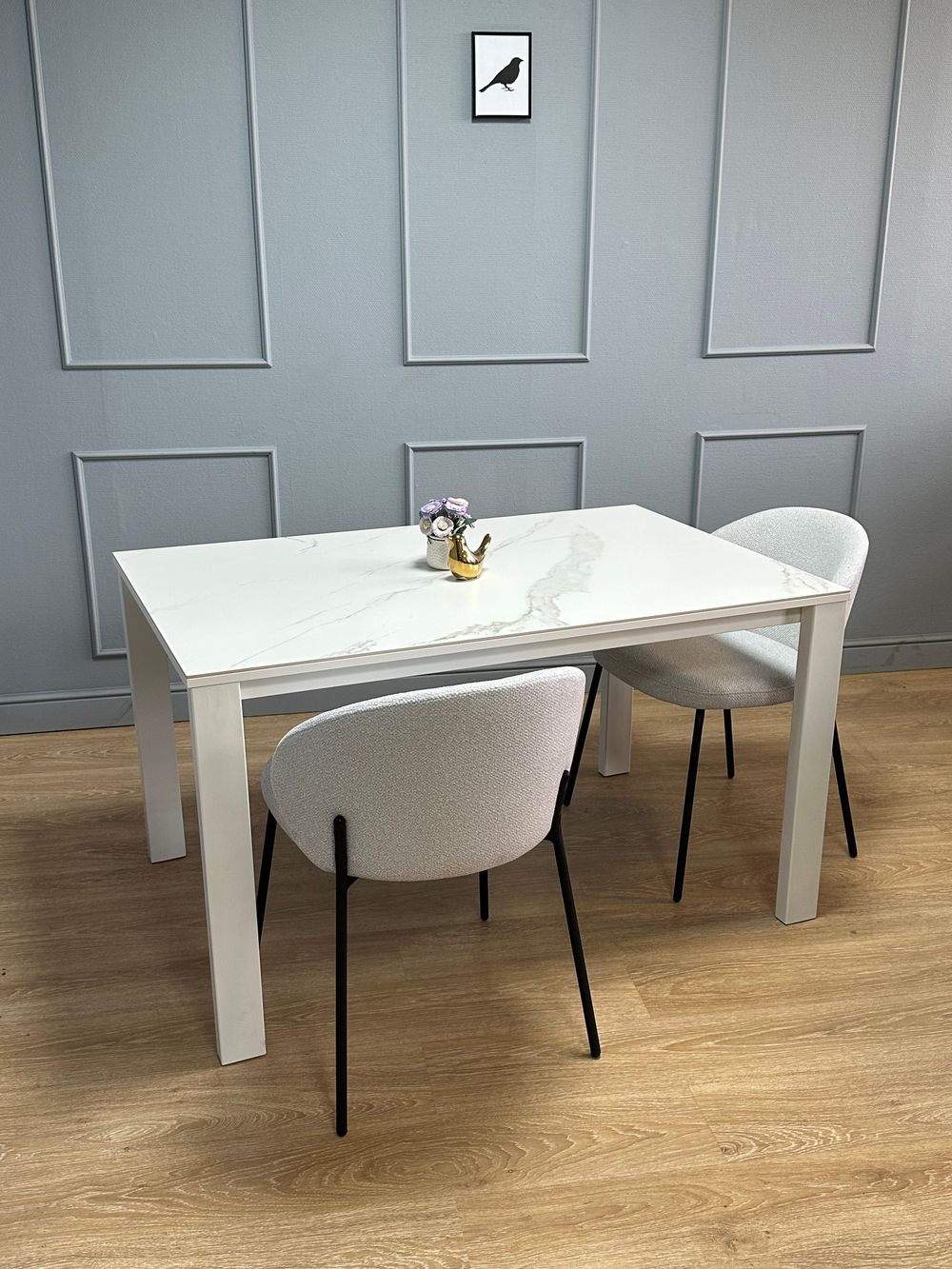 Стол KENNER BL1300 белый/керамика мрамор белый