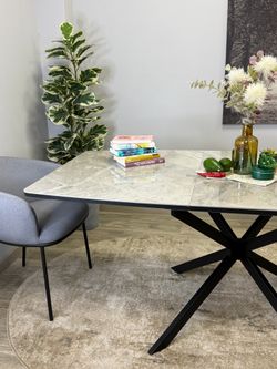 Стол KENNER BR1400 черный/керамика серая