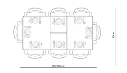 Стол KENNER KR1400 черный/керамика мрамор белый глянец