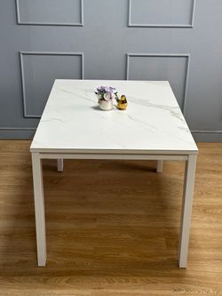 Стол KENNER BL1300 белый/керамика мрамор белый