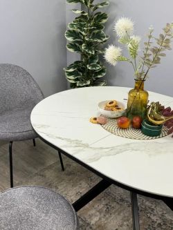 Стол KENNER DO1200 черный/керамика белая