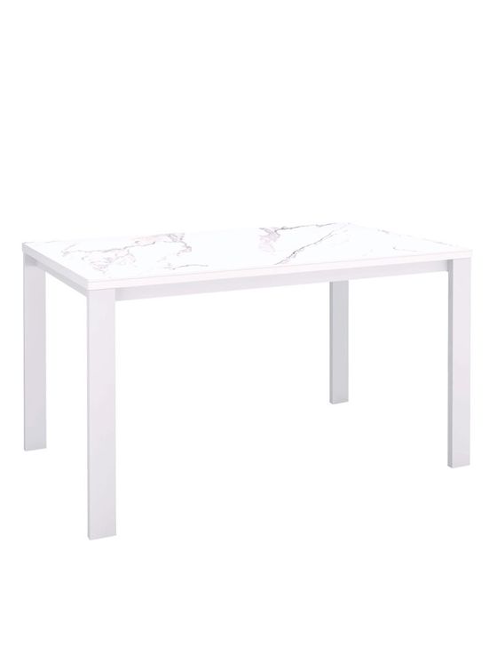 Стол KENNER BL1300 белый/керамика мрамор белый