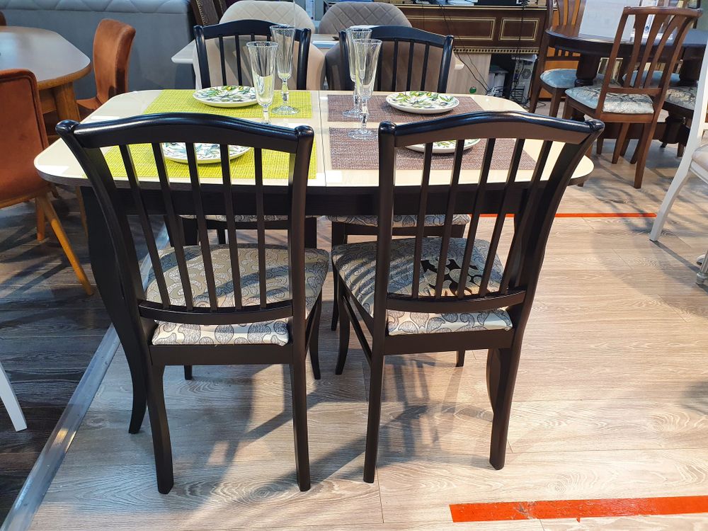 Стол KENNER 1200С  венге/стекло белое сатин