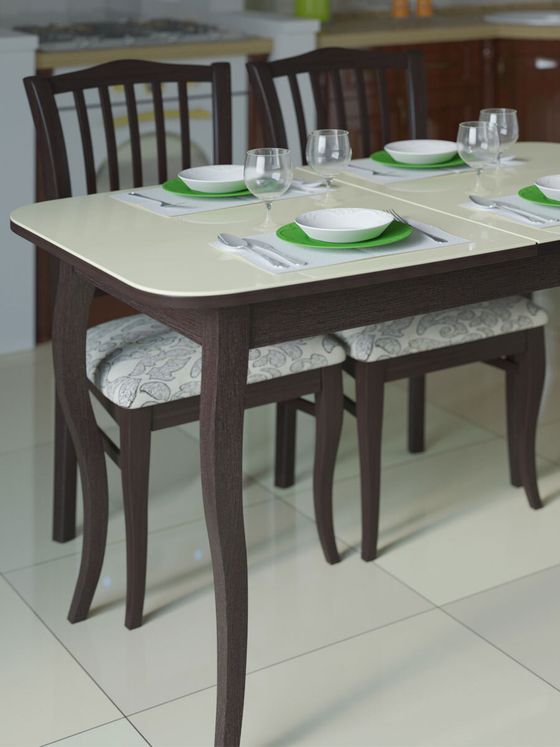 Стол KENNER 1200M венге/стекло белое глянец