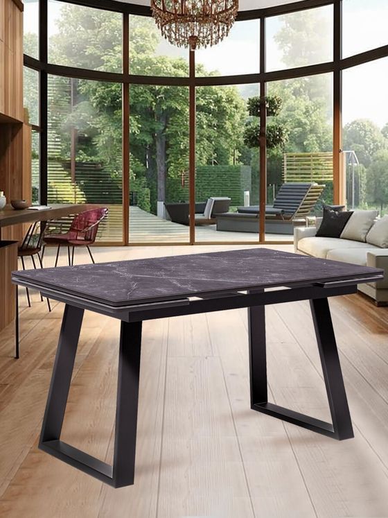 Стол KENNER ML1400 черный/керамика мрамор черный